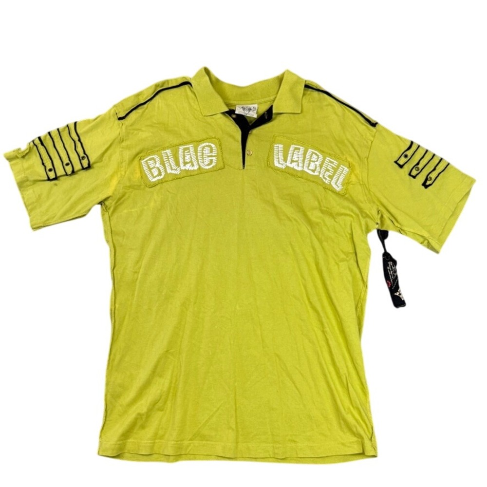 NWT Blac Label Premium Mens 3X Lime Green Short Sleeve Polo Shirt Y2K Streetwear
